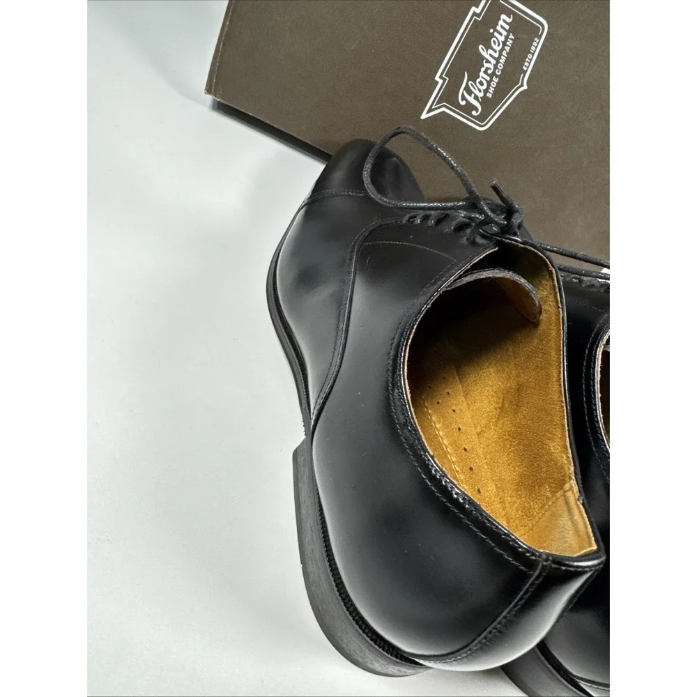 New Florsheim Mens size 12D Classic Corbeta cap toe Black  shoes # 11528-001